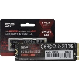 Твердотельный диск 250GB Silicon Power UD80, M.2 2280, PCI-E 3x4, [R/W - 3400/3000 MB/s]